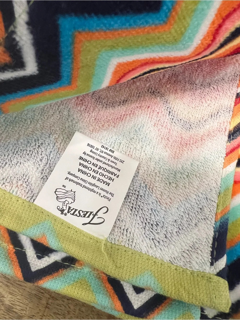 Fiesta Multicolor Chevron Wave kitchen towels & Matching Oven Mitt Set